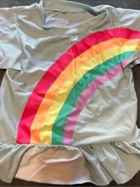 Cat & Jack Light Blue Tee with Rainbow Arc